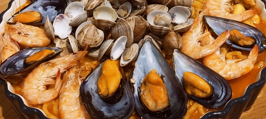 Fideuá de mariscos con thermomix