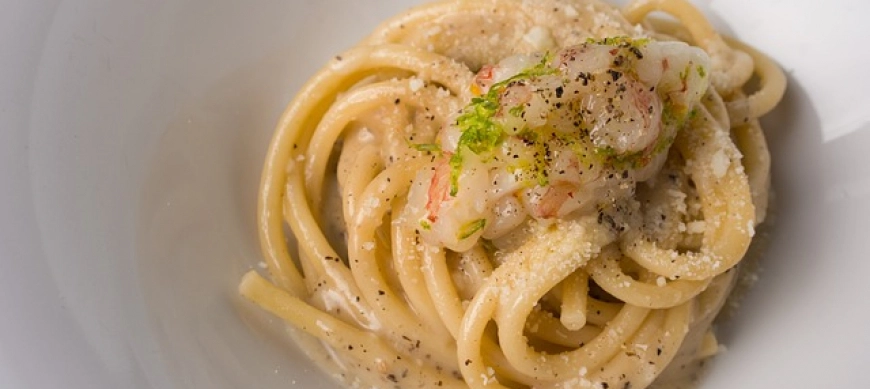 ESPAGUETTI CON GAMBAS AL AJILLO CON THERMOMIX