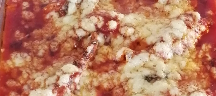 Pechuga de pollo a la pizzaiola con puré de patatas con TM6 y Friend