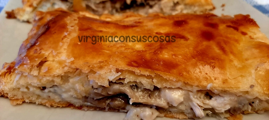 EMPANADA DE SETAS Y POLLO CON THERMOMIX