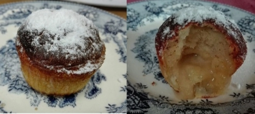 Volcán de chocolate blanco con Thermomix