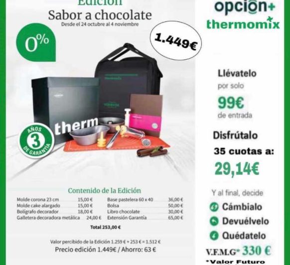PROMOCION CHOCOLATE Y 0% INTERES CON Thermomix®