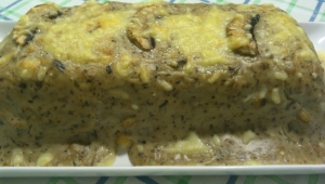 Pastel de Pisto con Bechamel de Champiñón